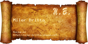 Miler Britta névjegykártya